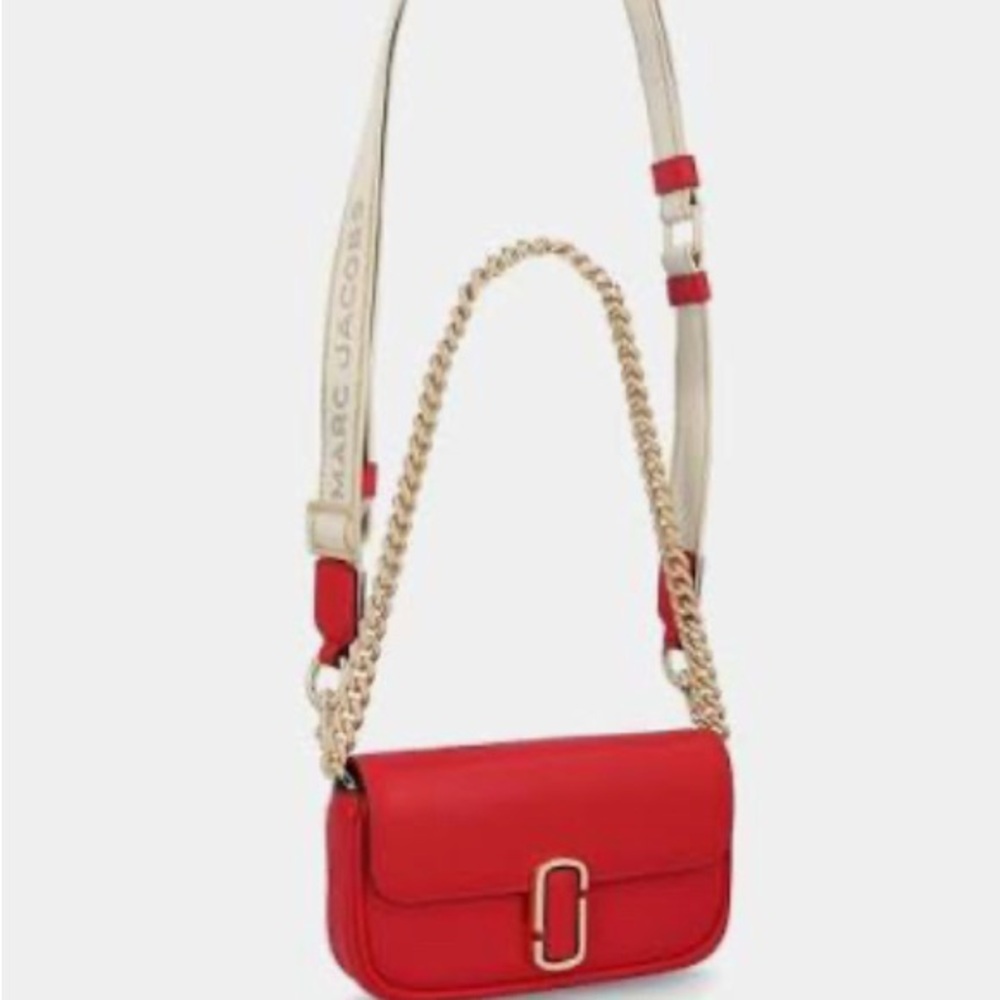 Marc Jacobs Red Crossbody Bag with Gold Chain